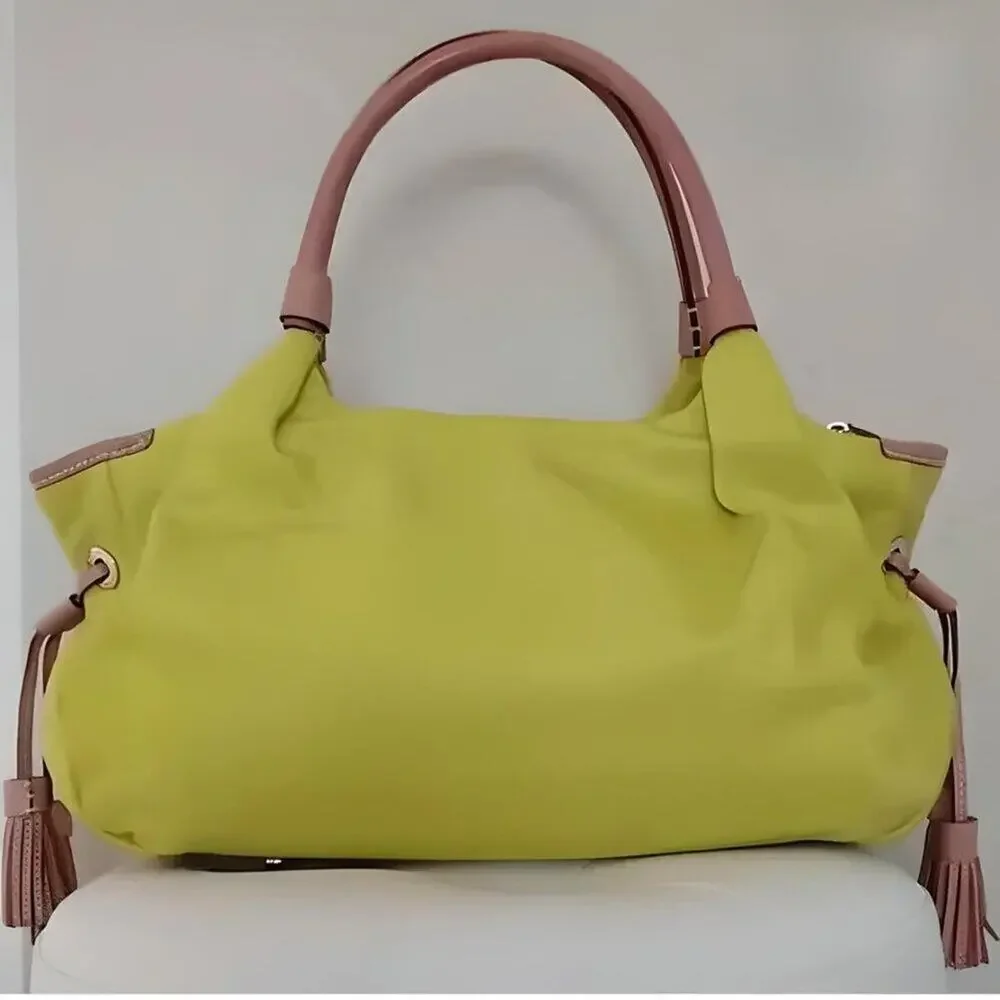 Vtg Kate Spade Stevie Bag Lime Neon Green Nylon Y2K LIKE NEW